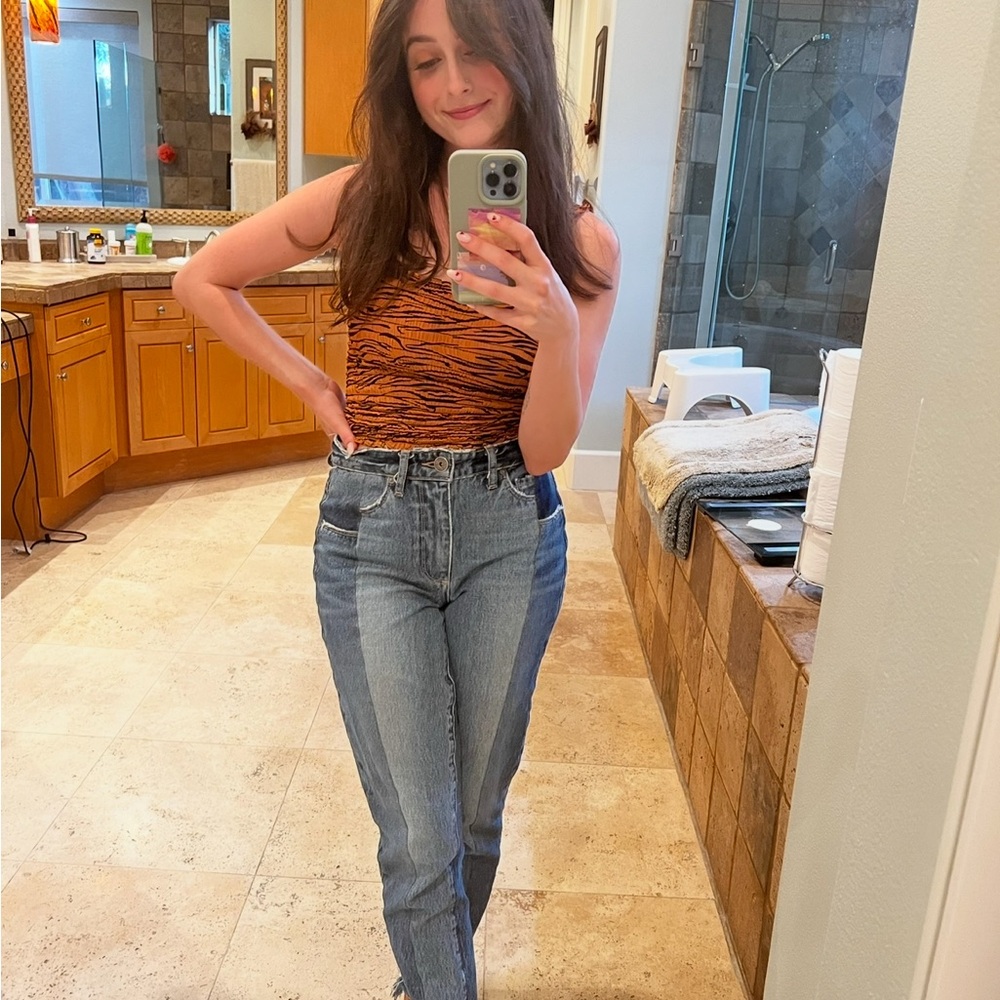 PAIGE High Rise Blue Jeans